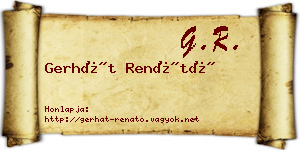 Gerhát Renátó névjegykártya